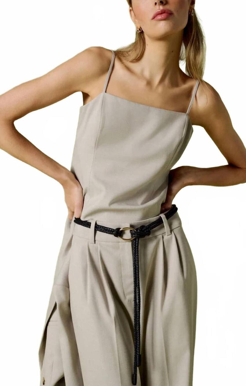 NEW FAVORITE DAUGHTER the i'm back square neck top in khaki